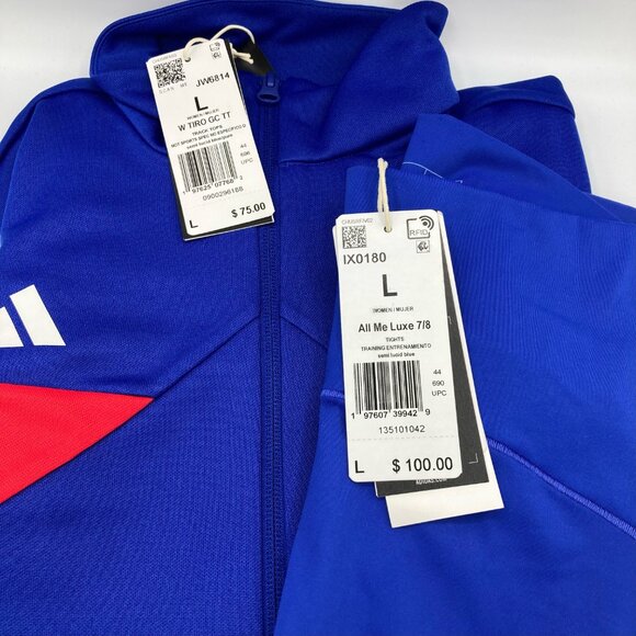 NWT ADIDAS matching outfit womens size L set jacket and leggings bundle - Picture 4 of 4